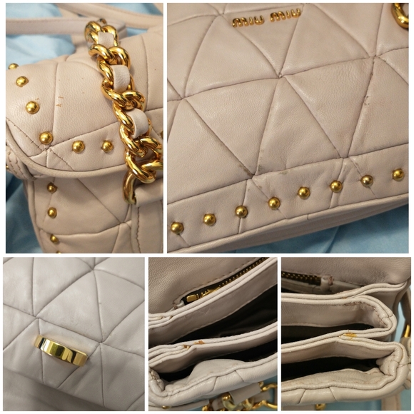 💥Offers Welcome💥 💯 Authentic MIU MIU(Made in Italy) Chain Flap Shoulder Bag - Picture 10 of 15